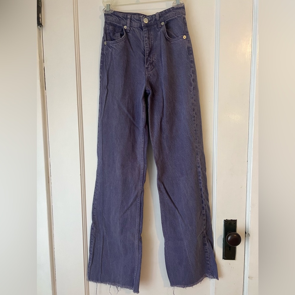High rise, wide leg jeans